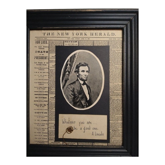 Artist Signed Aged Reproduction Lincoln Assasination Newspaper Cover Page - Picture 5 of 10